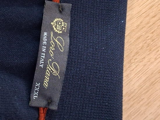 Loro Piana poloshirt met lange mouwen van marineblauwe wol - Image 4