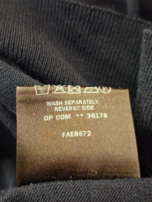 Loro Piana poloshirt met lange mouwen van marineblauwe wol - Image 6