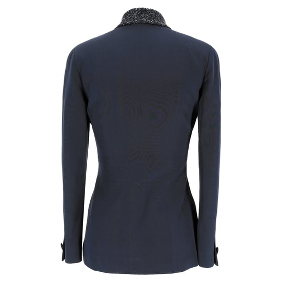 Rochas Embellished Blazer in Navy Blue Polyester - Image 3