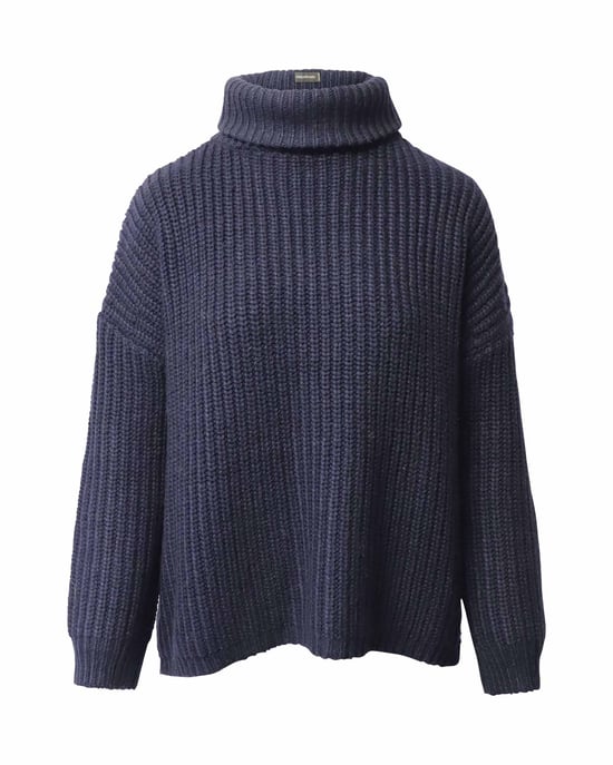 Zadig & Voltaire Turtleneck Knitted Sweater in Navy Blue Acrylic - Image 1