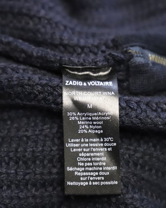 Zadig & Voltaire Turtleneck Knitted Sweater in Navy Blue Acrylic - Image 6