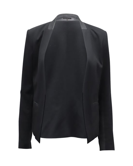 Theory Kraglös Kavaj i Svart Polyester - Image 1