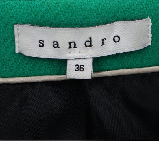Sandro Paris Dubbelknäppt Kavaj med Fickor i Grönt Ull - Image 4