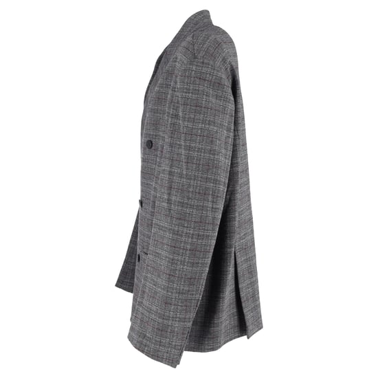Balenciaga Double-Breasted Oversized geruite blazer in grijze viscose - Image 2