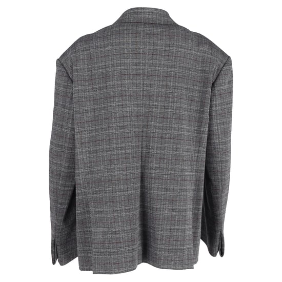 Balenciaga Double-Breasted Oversized geruite blazer in grijze viscose - Image 3