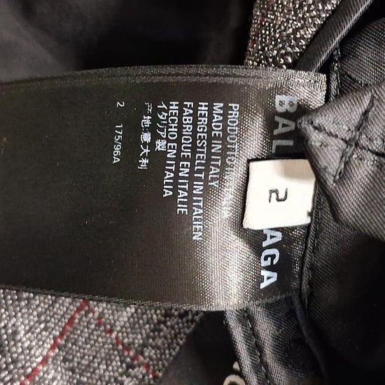 Balenciaga Double-Breasted Oversized geruite blazer in grijze viscose - Image 5