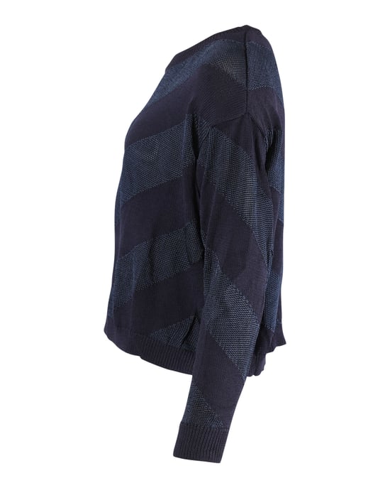 Sandro gestreepte trui in marineblauw polyester - Image 2