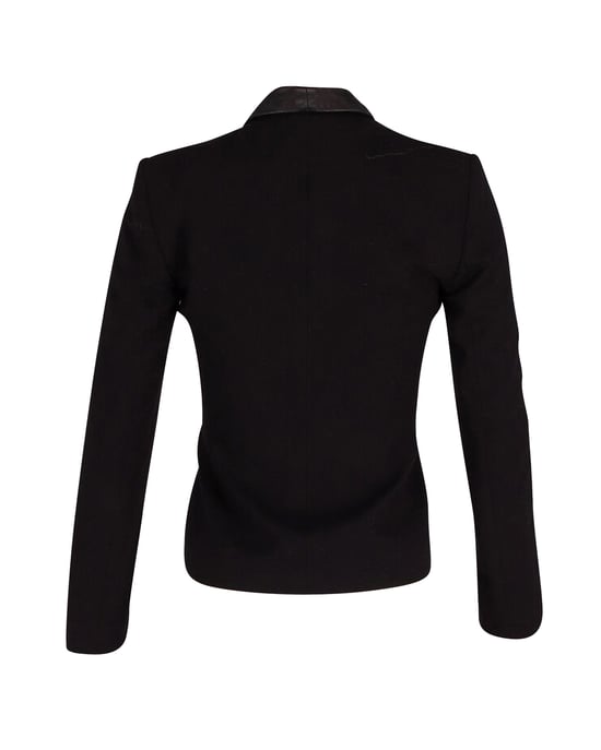 Maje Blazer met contrasterende bies in zwarte wol - Image 3