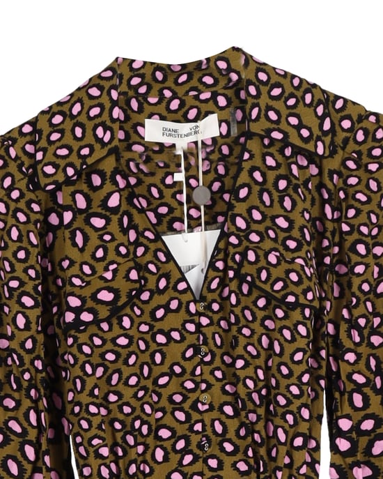 Diane Von Furstenberg Ella Playsuit met wikkeleffect en luipaardprint in veelkleurige viscose - Image 2