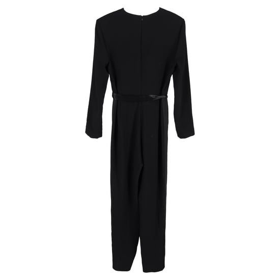 Maje jumpsuit met V-hals en strikceintuur in zwart acetaat. - Image 2