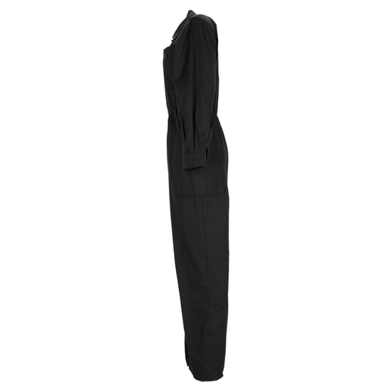 Saint Laurent Belted Long Sleeve Jumpsuit in Black Cotton - Image 2