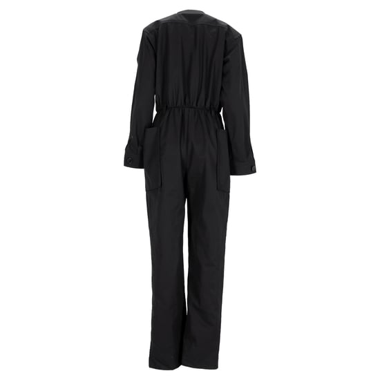 Saint Laurent Belted Long Sleeve Jumpsuit in Black Cotton - Image 3