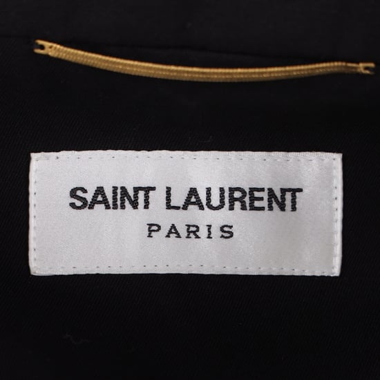 Saint Laurent Belted Long Sleeve Jumpsuit in Black Cotton - Image 4