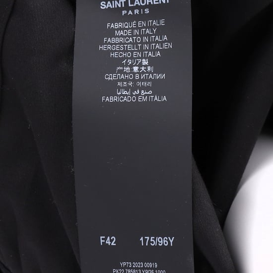 Saint Laurent Belted Long Sleeve Jumpsuit in Black Cotton - Image 5