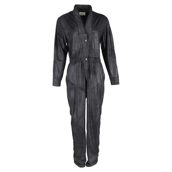 Isabel Marant Junna Långärmad Jumpsuit i Svart Konstläder - Image 1