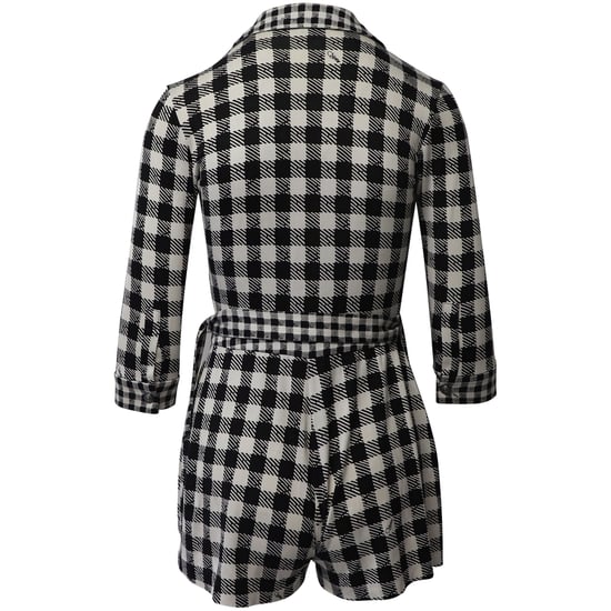 Diane Von Furstenberg Rutig Playsuit i Svart/Vit Viskos - Image 2