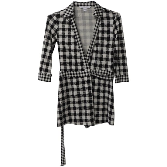 Diane Von Furstenberg Rutig Playsuit i Svart/Vit Viskos - Image 4