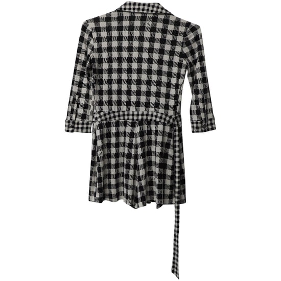 Diane Von Furstenberg Rutig Playsuit i Svart/Vit Viskos - Image 5