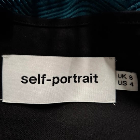 Self-Portrait jumpsuit met kanten details in blauwgroen polyester - Image 3