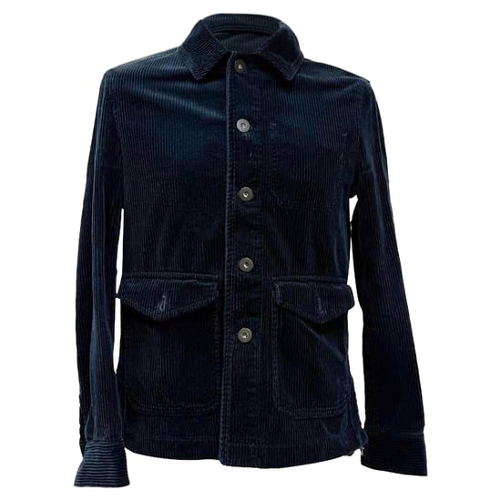 Meneer P. enkelvoudige jas met knoopsluiting in zwart corduroy. - Image 1