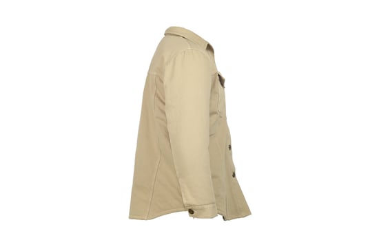 Nanushka fodrad jacka i fuskskinn i beige bomull - Image 3
