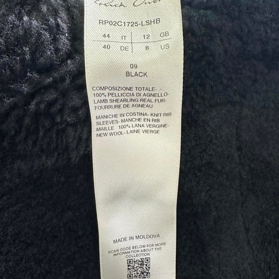 Rick Owens Naska Asymmetrisk Fårjacka i Svart Lammskinn - Image 5
