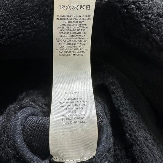 Rick Owens Naska Asymmetrisk Fårjacka i Svart Lammskinn - Image 6