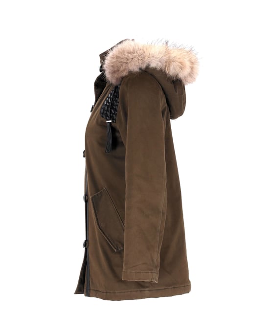 Maje Gove parka van imitatiebont in olijfgroen polyester - Image 2