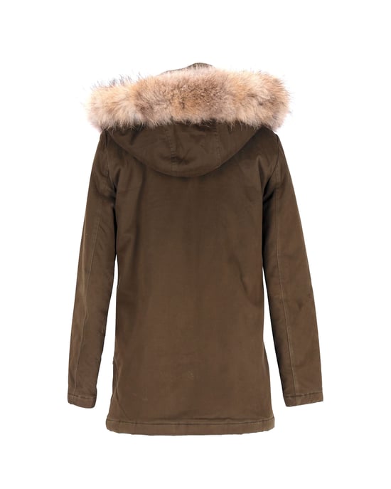 Maje Gove parka van imitatiebont in olijfgroen polyester - Image 3