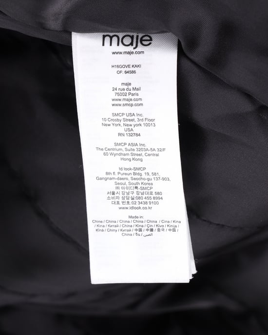 Maje Gove parka van imitatiebont in olijfgroen polyester - Image 5