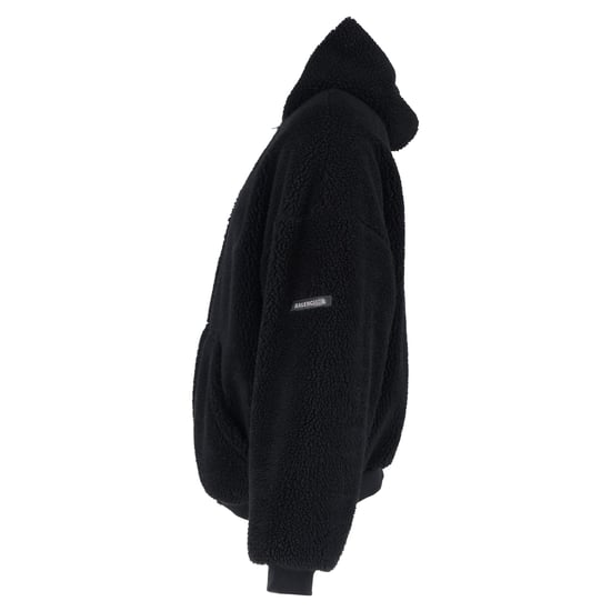 Balenciaga oversized fleece hoodie met rits in zwart polyester - Image 2