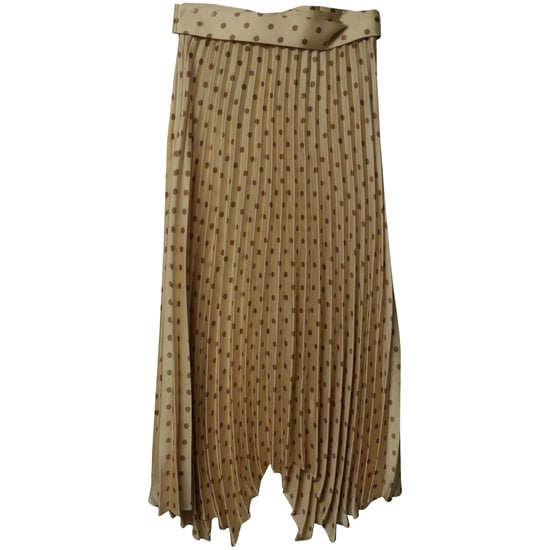 Sandro geplooide maxi-rok met riem in goudkleurige zijde - Image 4