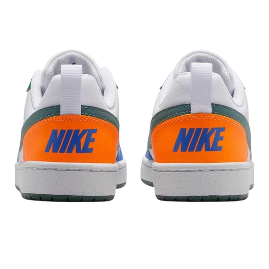 Nike Borough Low Recraft leren platte sneakers voor kinderen (Wit/blauw/oranje) - Image 2