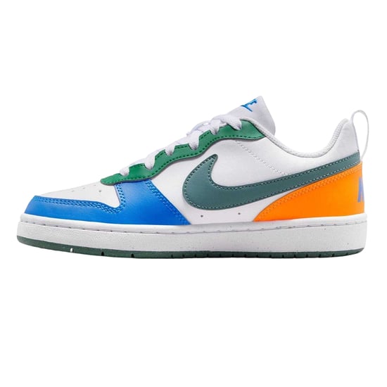 Nike Borough Low Recraft leren platte sneakers voor kinderen (Wit/blauw/oranje) - Image 3