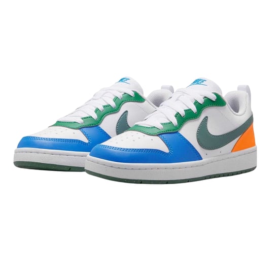 Nike Borough Low Recraft leren platte sneakers voor kinderen (Wit/blauw/oranje) - Image 5