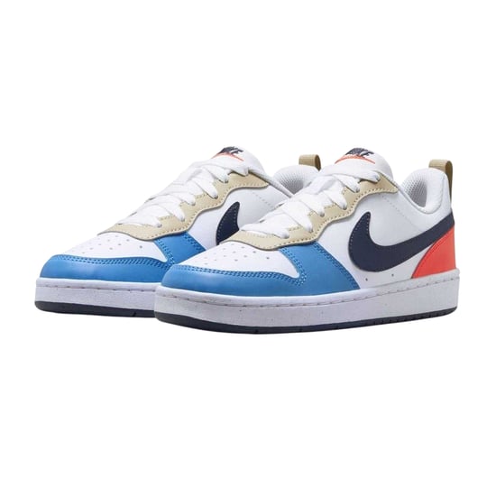 Nike Borough Low Recraft leren platte sneakers voor kinderen (Wit/blauw/rood) - Image 5