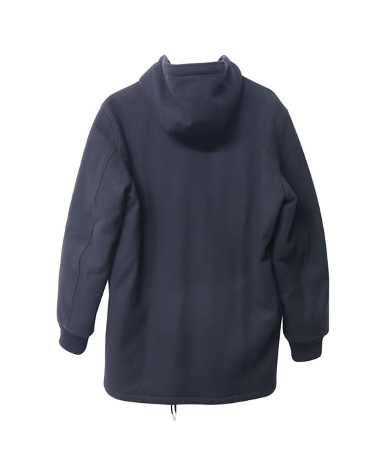Sandro Paris Hooded Coat in Black Wool - Image 2