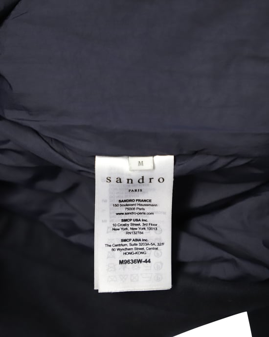 Sandro Paris Hooded Coat in Black Wool - Image 5