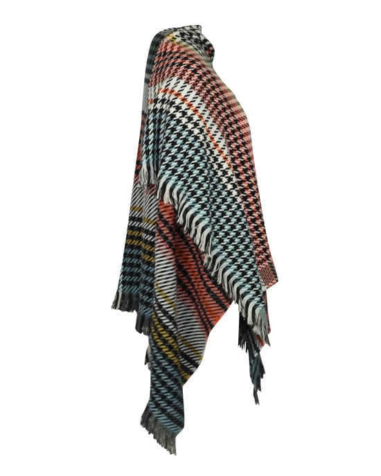 Maje Checked Poncho Scarf in Multicolor Acrylic - Image 2