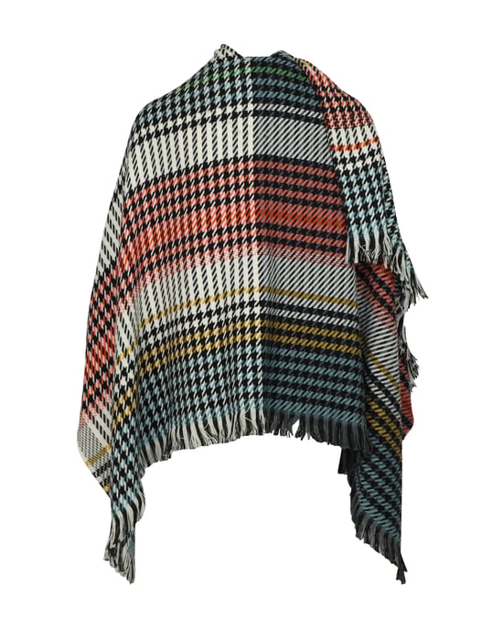 Maje Checked Poncho Scarf in Multicolor Acrylic - Image 3