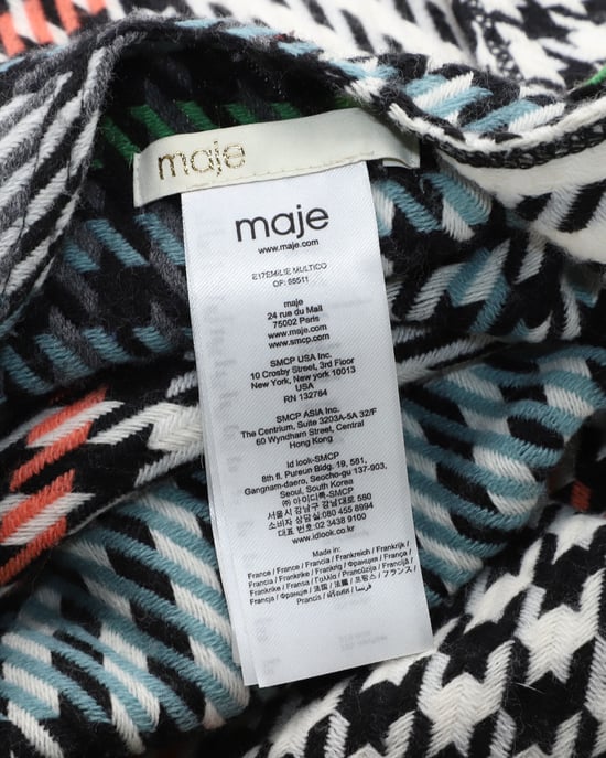 Maje Checked Poncho Scarf in Multicolor Acrylic - Image 6