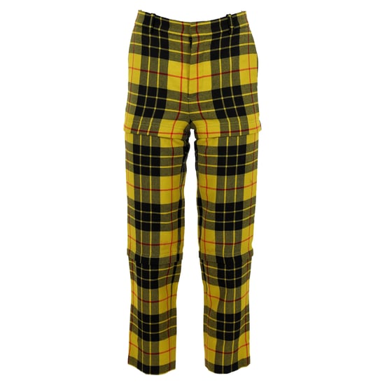 Balenciaga Tartan Wool Straight-Leg Pants in Yellow Wool - Image 1