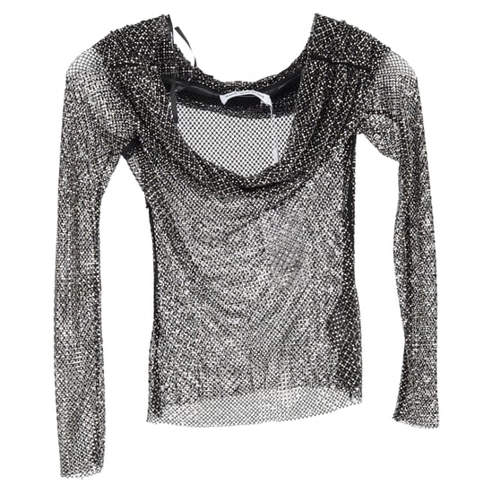 Självporträtt Fisknätstopp Med Bara Axlar I Svart Polyester - Image 1