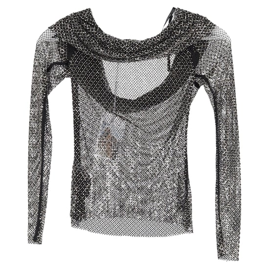 Självporträtt Fisknätstopp Med Bara Axlar I Svart Polyester - Image 2