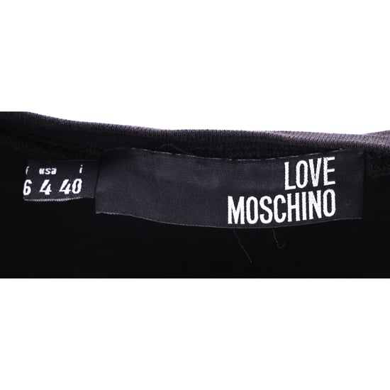 Love Moschino – Svart bomullst-shirt med grafiskt tryck och puffärmar - Image 4
