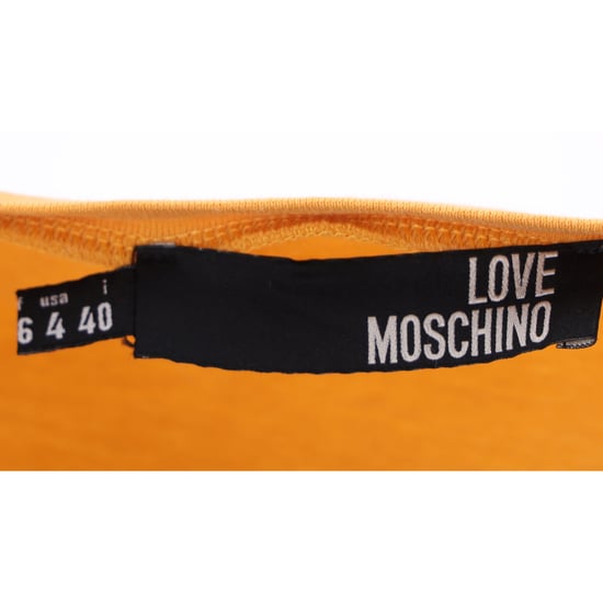 Love Moschino T-shirt met grafische print en pofmouwen in geel katoen - Image 4
