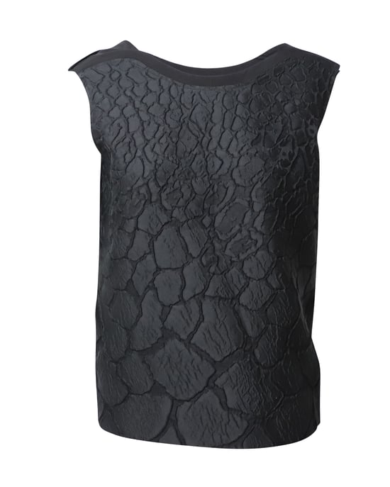 Fendi Ärmlös Blommig Brokadtopp i Svart Polyester - Image 1
