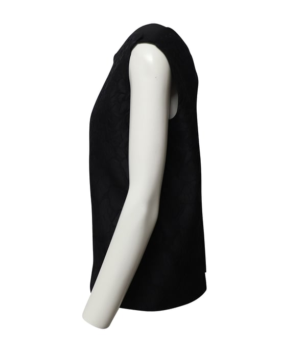 Fendi Ärmlös Blommig Brokadtopp i Svart Polyester - Image 2