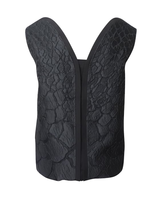 Fendi Ärmlös Blommig Brokadtopp i Svart Polyester - Image 3