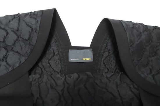 Fendi Ärmlös Blommig Brokadtopp i Svart Polyester - Image 6